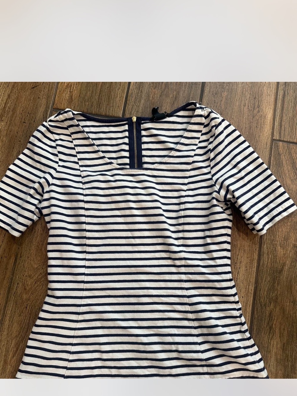 H&M Striped Navy and White Scoop Neck Women's Top